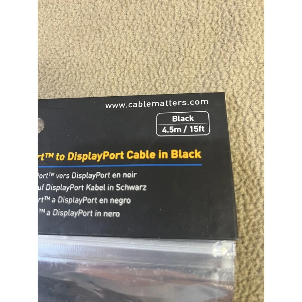 Cable Matters Mini DisplayPort to DisplayPort Cable 15ft‎ 101007-BLACK-15 2K
